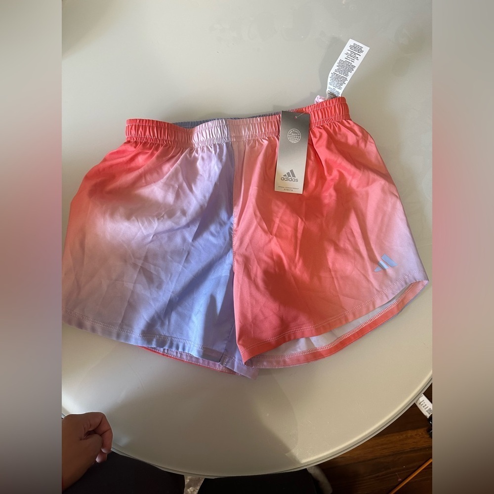 Adidas Women's Ombre Athletic Shorts - Red and Blue